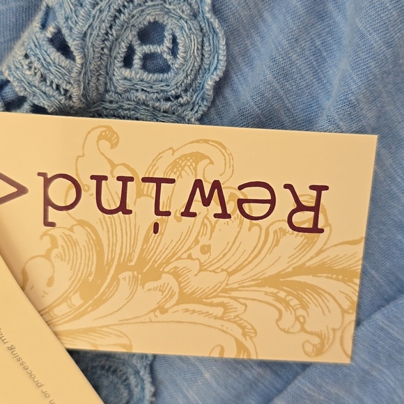 REWIND BRAND WOMENS BLUE SHORT SLEEVE SUMMER TOP SIZE SMALL - Picture 8 of 14